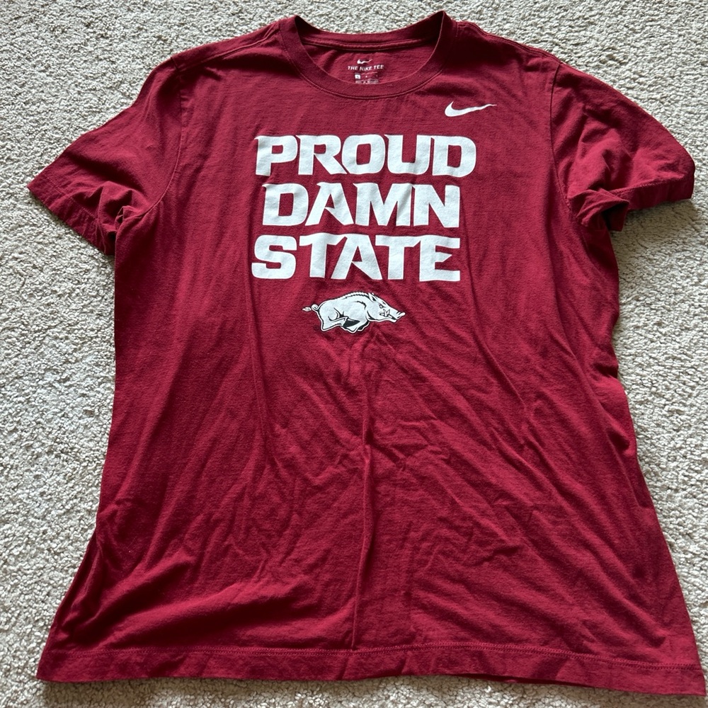 Nike Burgundy Tee with White Logo